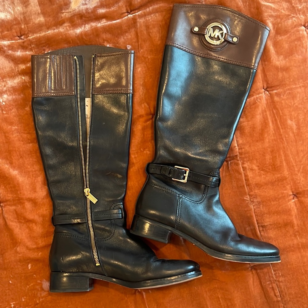 Michael kors tall boots Black and Tan